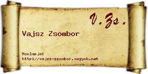 Vajsz Zsombor névjegykártya